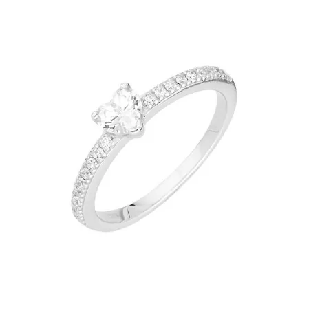 Bague solitaire Coeur en argent