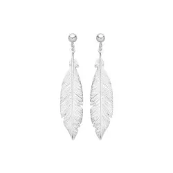 Boucles d'oreilles Plumes, en argent