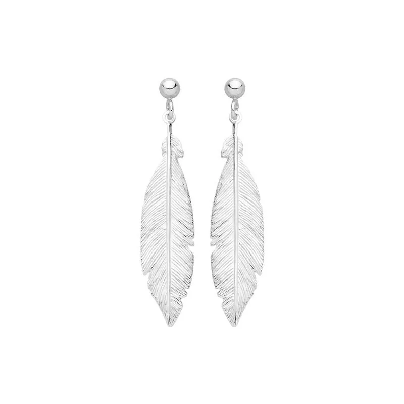 Boucles d'oreilles Plumes, en argent