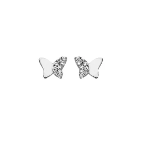Boucles d'oreilles Papillon empierré, en argent