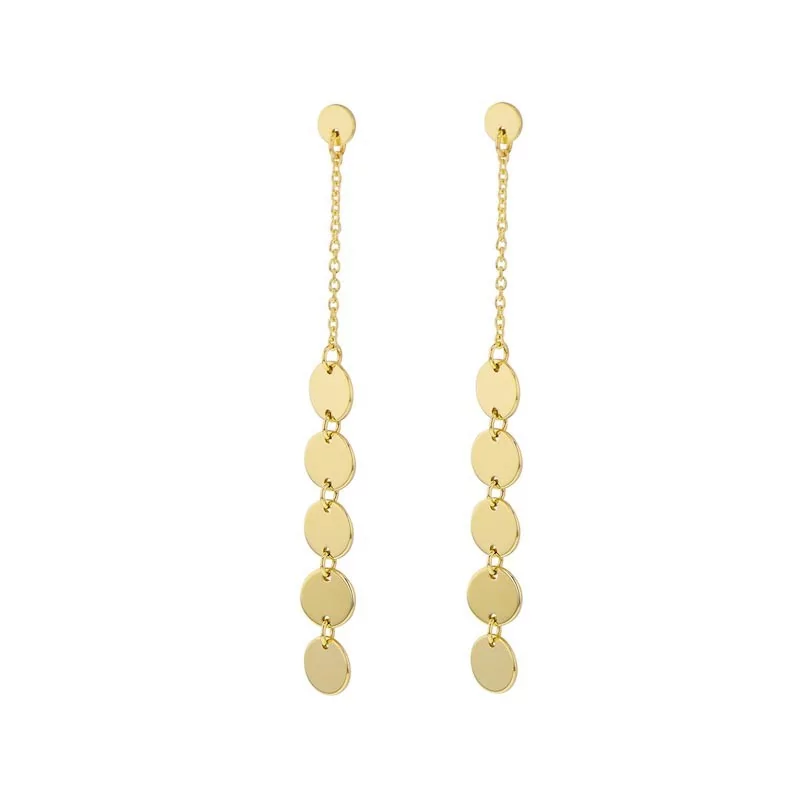 Boucles d'oreilles Pendantes pastilles en or 9 carats jaune