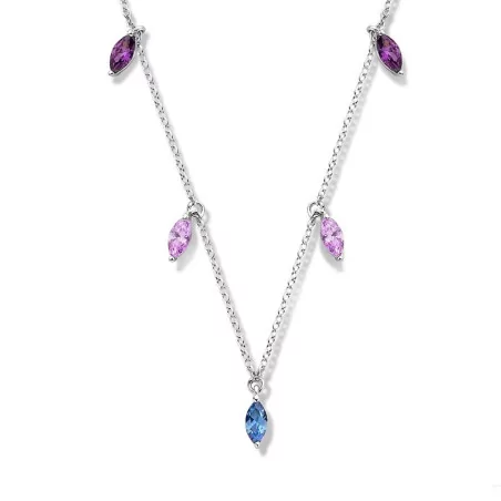 Collier Naiomy, Pampilles camaieu de mauve - B1B17