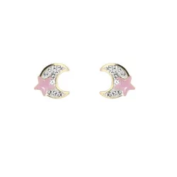 Boucles d'oreilles Lune avec son Etoile