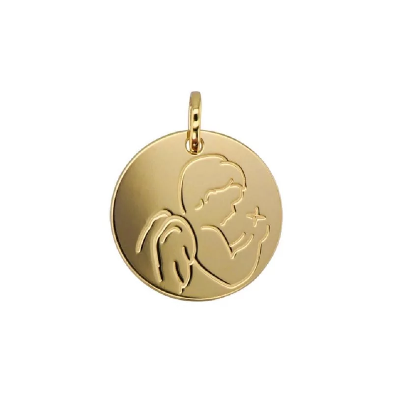 Médaille Ange de profil en or 18 carats