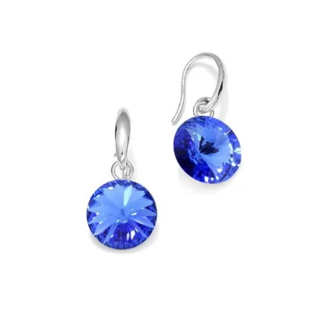 Boucles d'oreilles, Crystal Jewellery, Bleu Océan et en argent