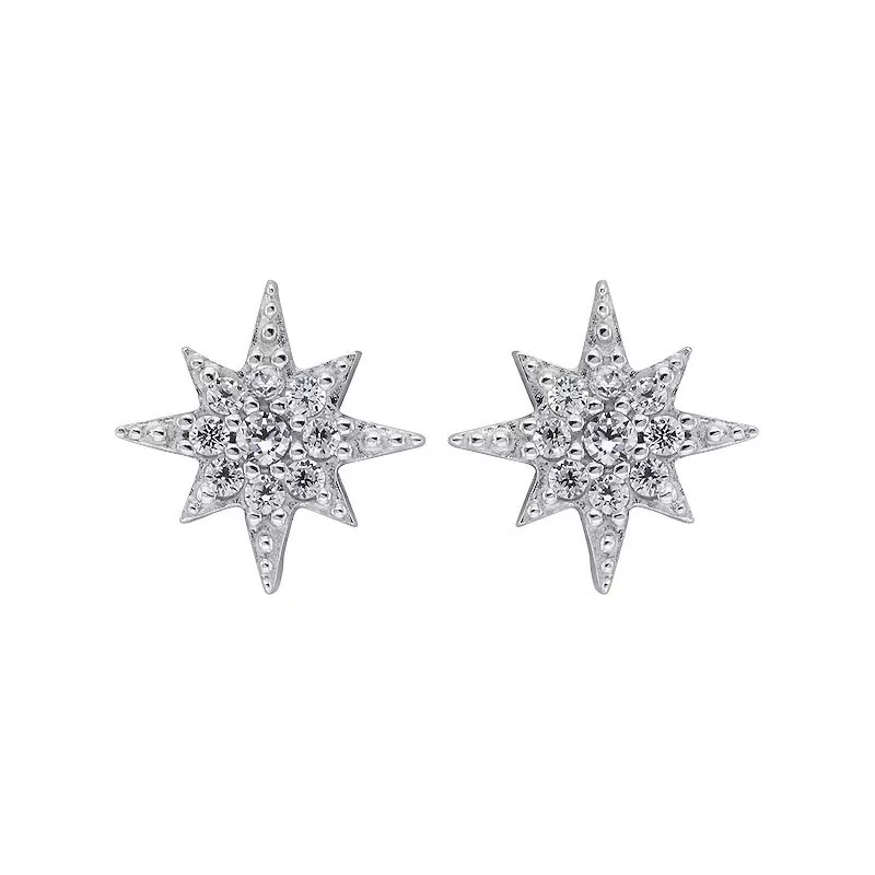 Boucles d'oreilles Etoiles brillantes, en argent