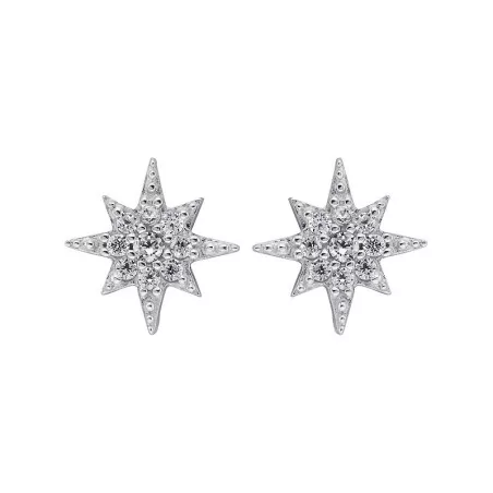 Boucles d'oreilles Etoiles brillantes, en argent