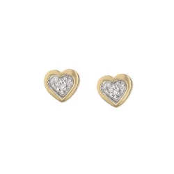 Boucles d'oreilles Coeurs avec Diamants, en or 750 millièmes