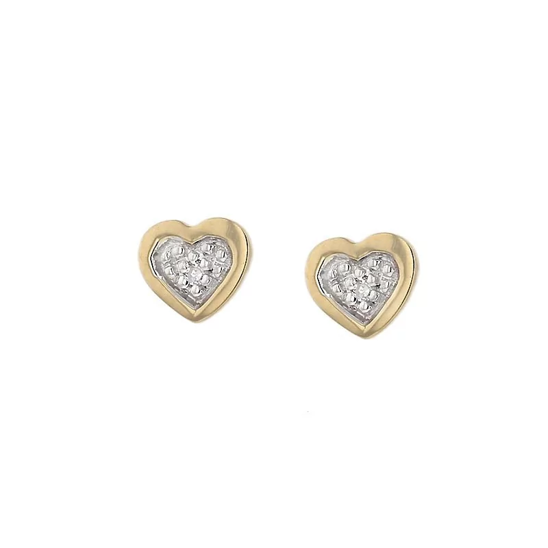Boucles d'oreilles Coeurs avec Diamants, en or 750 millièmes