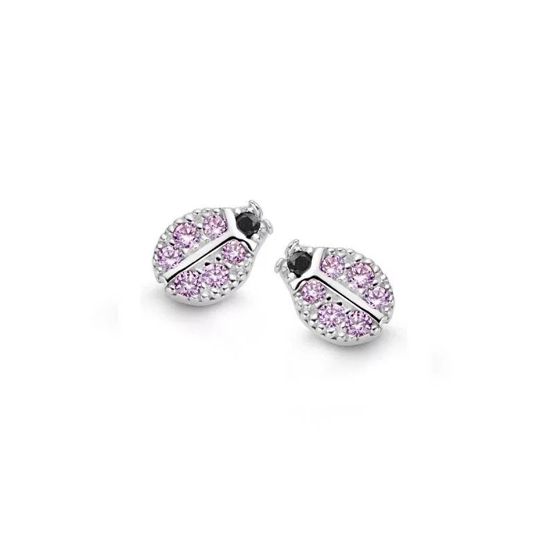 Boucles d'oreilles Naiomy Princess, Coccinelles scintillantes, en argent