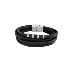 Bracelet Lotus Style, multi liens noirs - LS2101-2/1