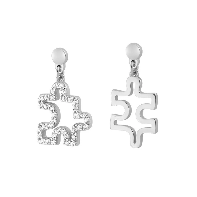 Boucles d'oreilles Puzzle en argent