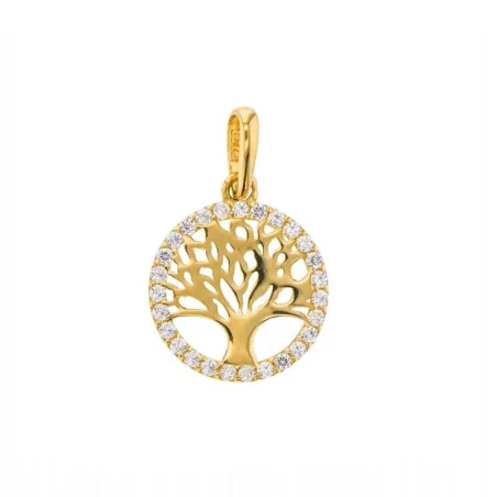 Pendentif Arbre de vie cerclé or 375 millièmes