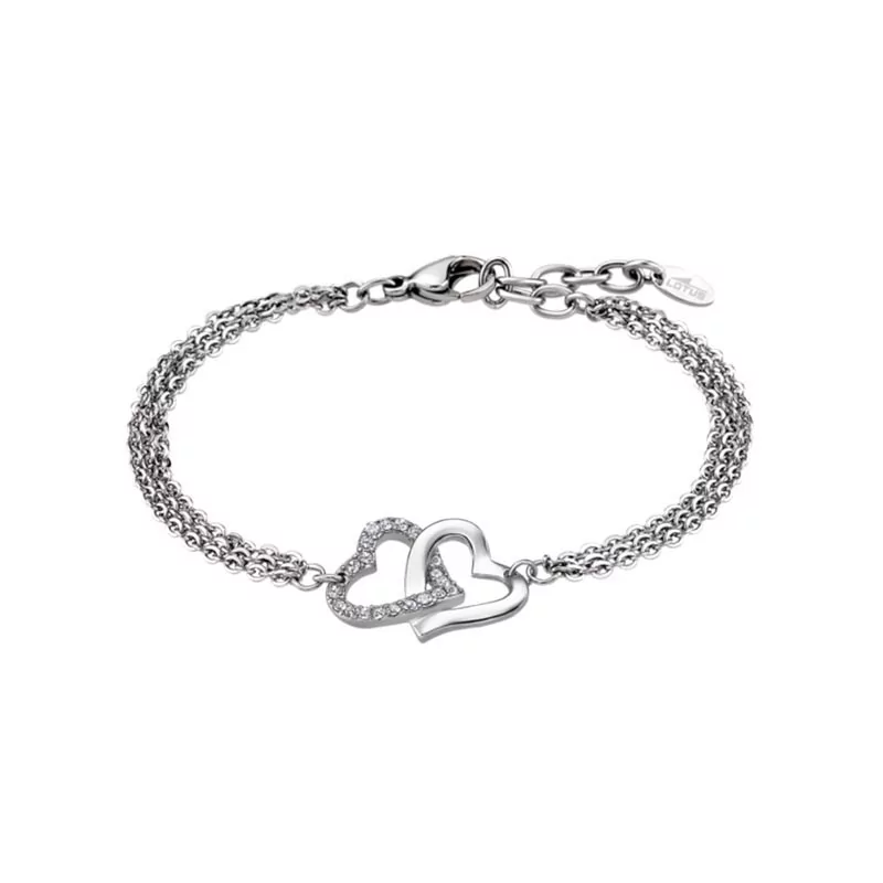 Bracelet Lotus double Coeurs, en acier LS1912-2/1