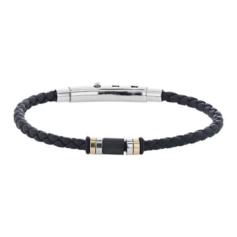 Bracelet Harvey Stone, cuir tressé