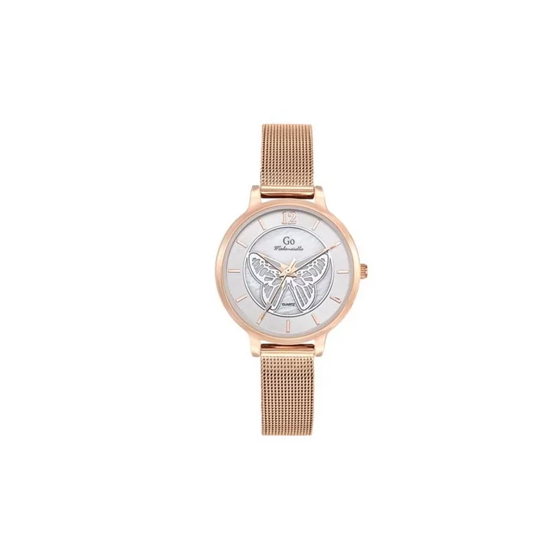 Montre GO Papillon, bracelet rose doré, 695502
