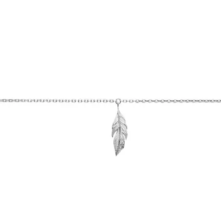 Chaîne de cheville Plume en argent