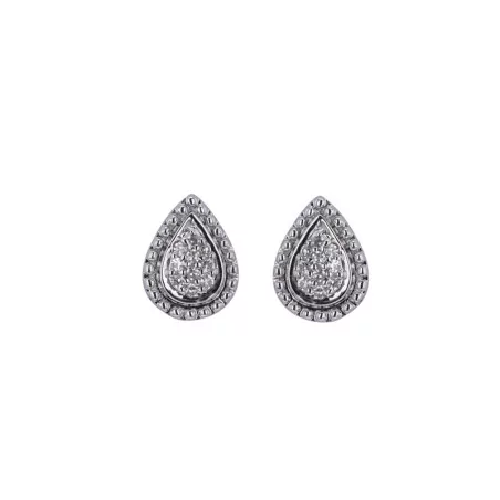 Boucles d'oreilles Gouttes Diamants en or blanc
