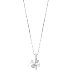 Collier Lotus Silver, Trèfle à 4 feuilles, en argent