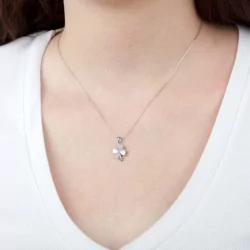 Collier Lotus Silver, Trèfle à 4 feuilles, en argent