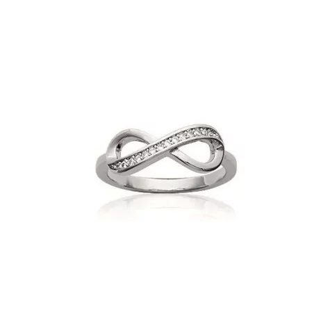 Bague symbole Infini, en argent avec pierres