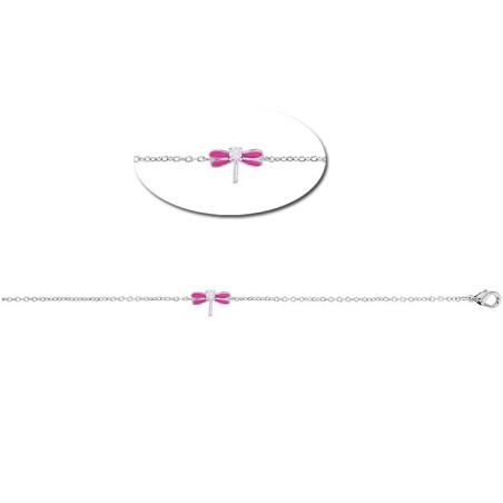 Bracelet Libellule en argent pour fillette