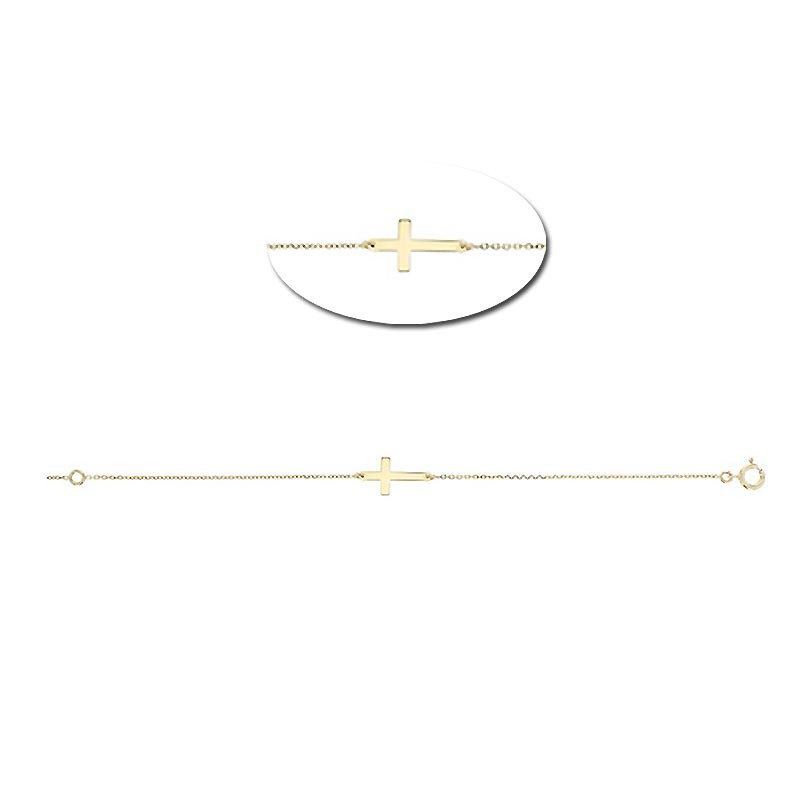 Bracelet avec un motif Croix, en or jaune 375 millièmes