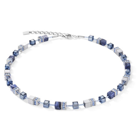 Collier Coeur de Lion, Geo Cube, Camaieu de bleu