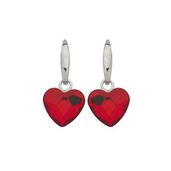 Boucles d'oreilles, Crystal Jewellery, Coeurs Rouges