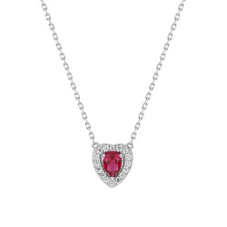 Collier Coeur Rouge, en argent