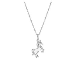 Collier pendentif Licorne cabrée, en argent