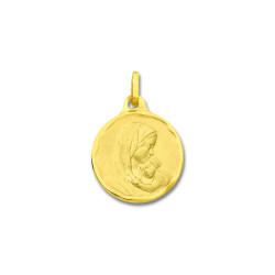 Médaille Vierge à l'enfant, en or jaune 375 millièmes