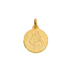 Médaille Ronde Saint Christophe en or 375 millièmes