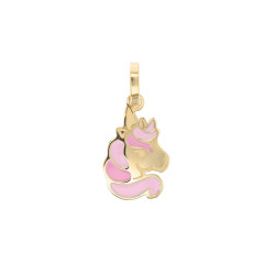 Pendentif Tête de Licorne rose, en or 375 millièmes