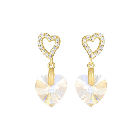 Boucles d'oreilles Crystal Jewellery Coeurs pendants