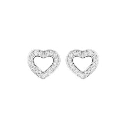 Boucles d'oreilles Coeurs ajourés, oxydes de zirconium