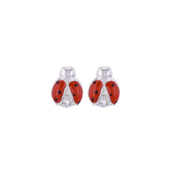 Boucles d'oreilles Coccinelles aux ailes déployées.