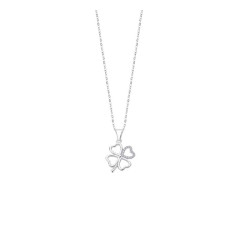Collier Lotus Silver, Trèfle à 4 feuilles, en argent