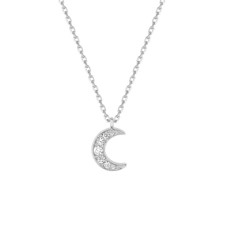 Collier Lune étincelante, en argent