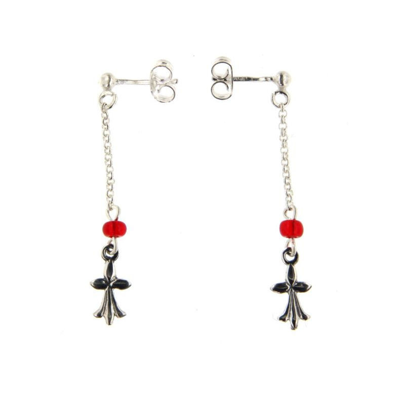 Boucles d'oreilles pendantes Hermine, en argent