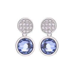 Boucles d'oreilles, Crystal Jewellery, Bleu Eclatant, en argent