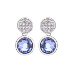 Boucles d'oreilles, Crystal Jewellery, Bleu Eclatant, en argent