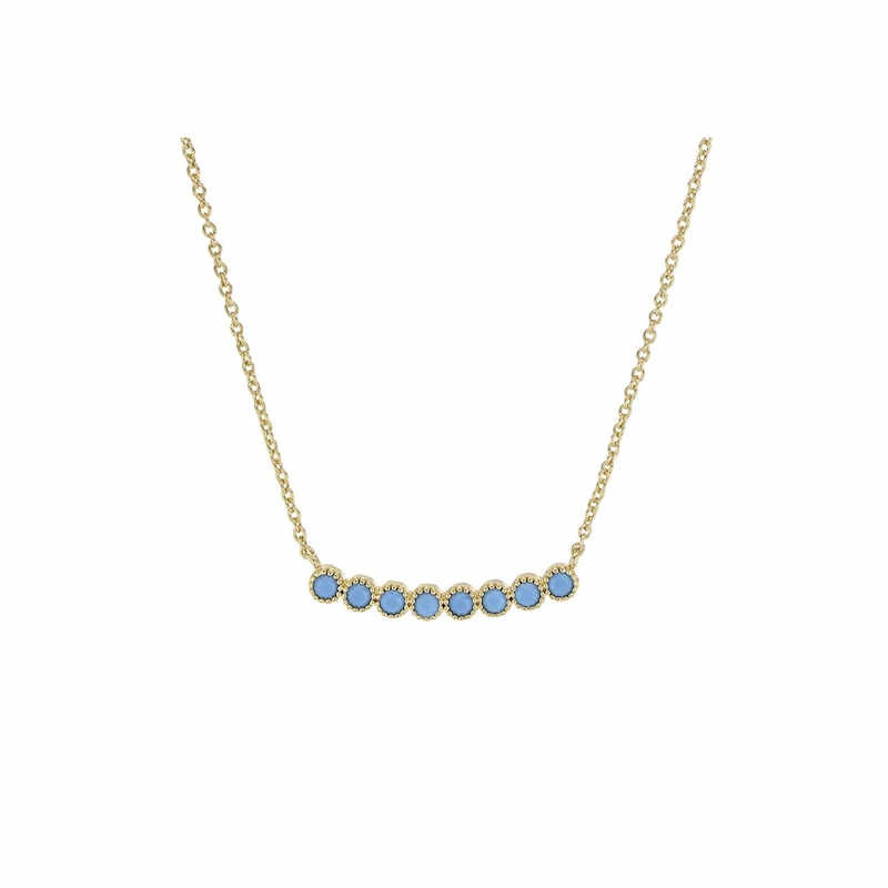 Collier Sully Pierres Bleues en plaqué or
