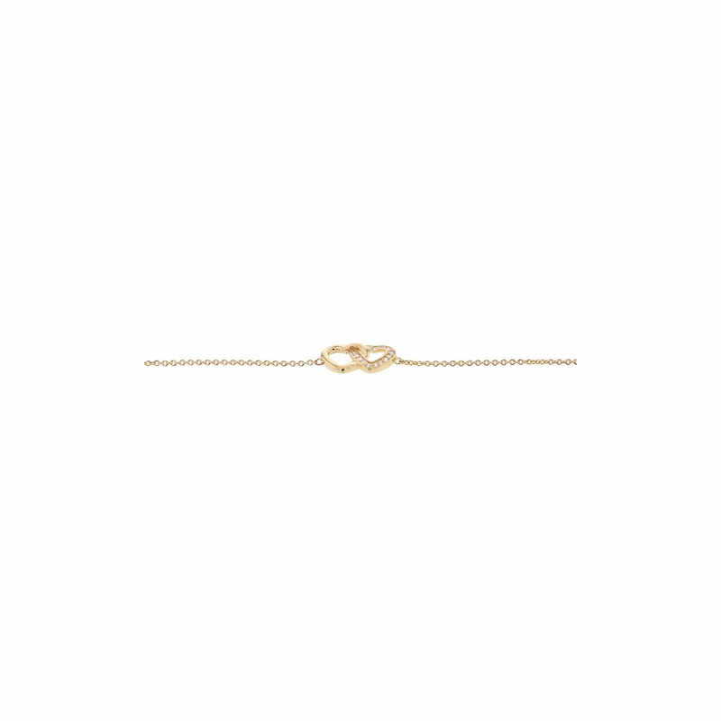 Bracelet Sully Duo de coeurs, en plaqué or