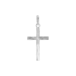 Pendentif Croix effet diamanté en argent