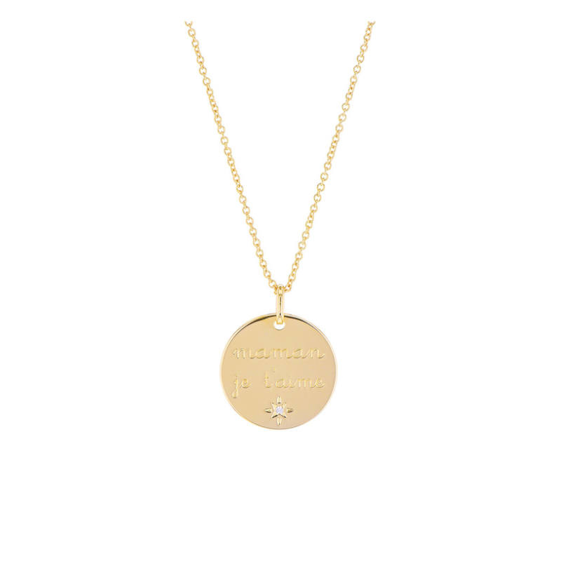 Collier Maman Je t'aime Étincelant, en plaqué or Collier Maman Je t'aime Étincelant, en plaqué or