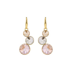 Boucles d'oreilles Crystal Jewellery, Camaieu de roses