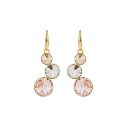 Boucles d'oreilles Crystal Jewellery, Camaieu de roses