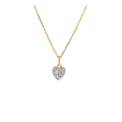 Collier pendentif Coeur avec diamants, en or 375 millièmes