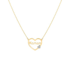 Collier "Maman" avec pendentif Coeur, en or 375 millièmes